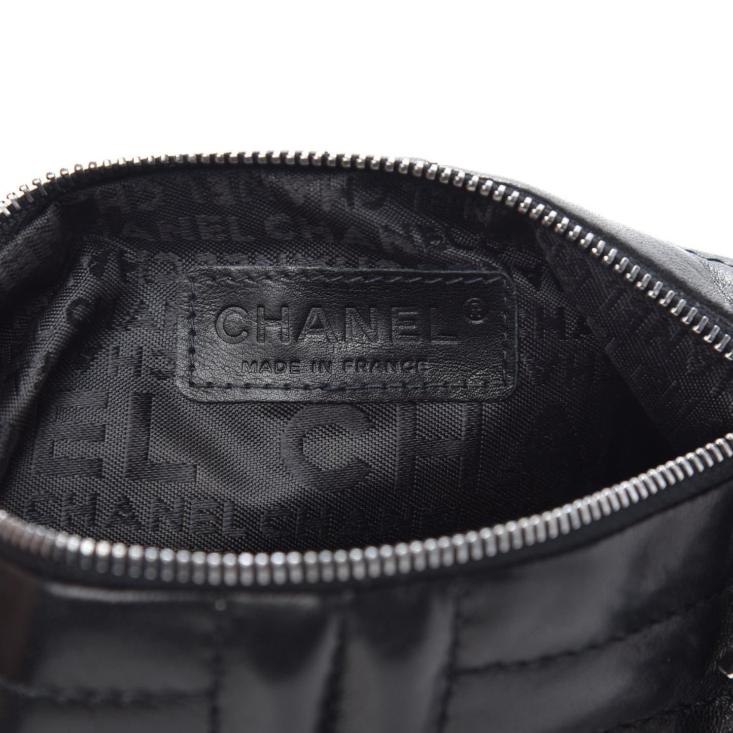 Lambskin Horizontal Quilt Pochette Black