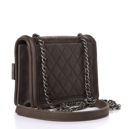 Chanel Iridescent Calfskin Marble Plexiglass Boy Brick Flap Dark Khaki 3 of 8