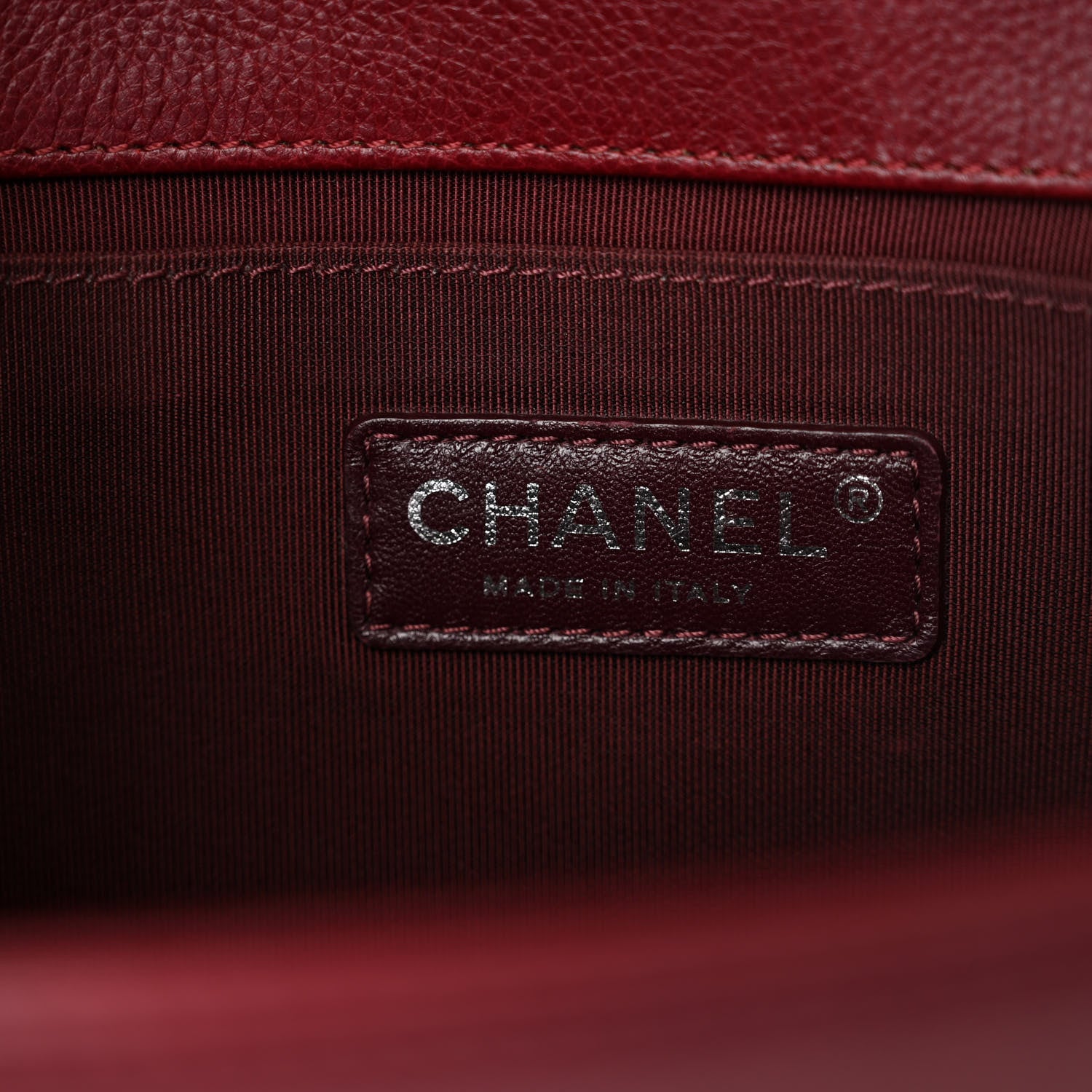 Chanel Calfskin Double Stitch Medium Boy Flap Burgundy 6 of 14