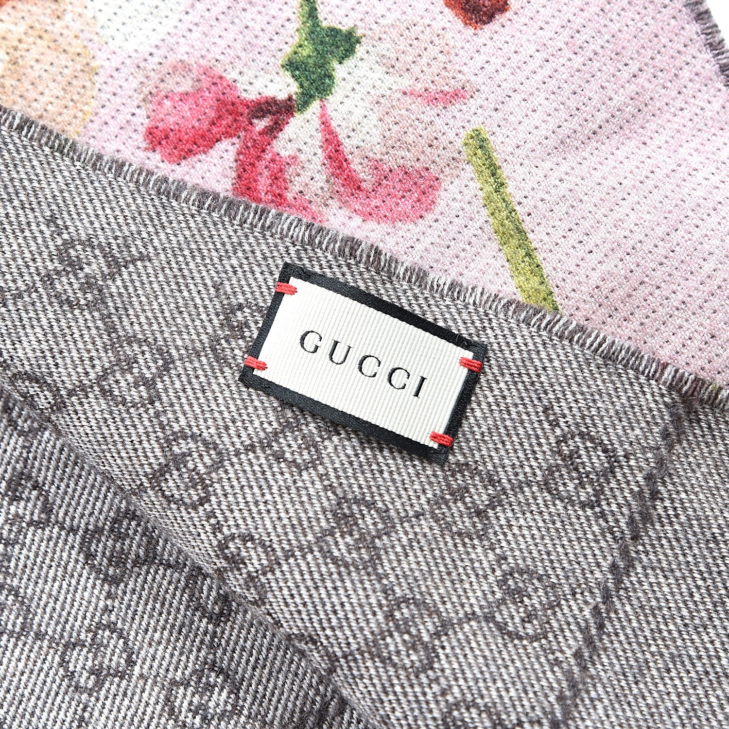 Gucci Wool GG Monogram Miniorophin Scarf Shell Pink 4 of 4