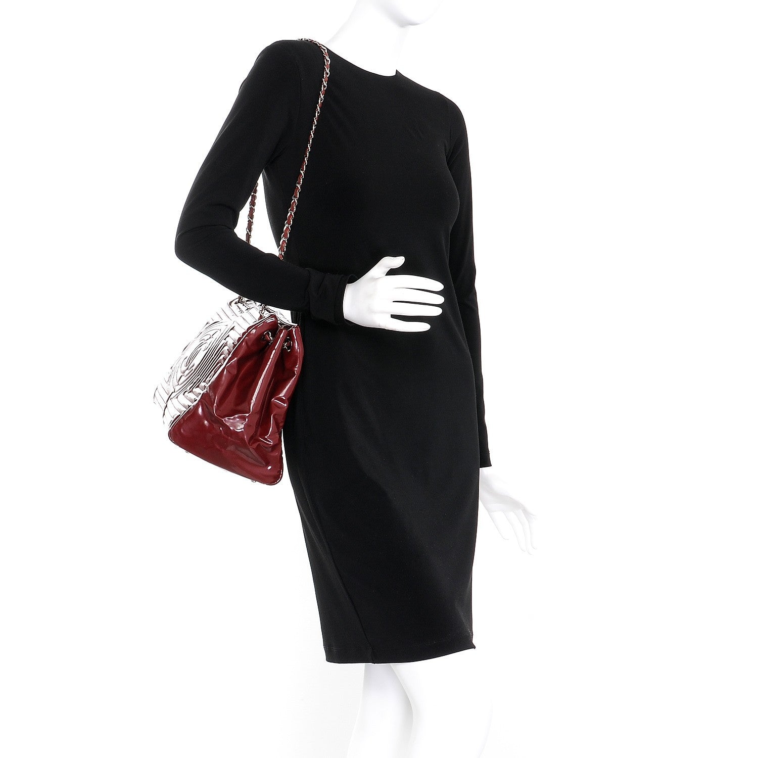 Chanel Vinyl Coco Ming Tote Burgundy 2 of 12