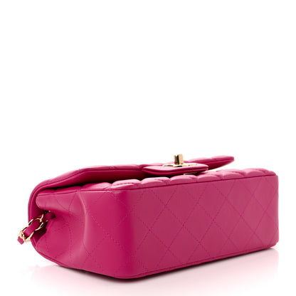 Chanel Lambskin Quilted Mini Rectangular Flap Fuchsia 4 of 11
