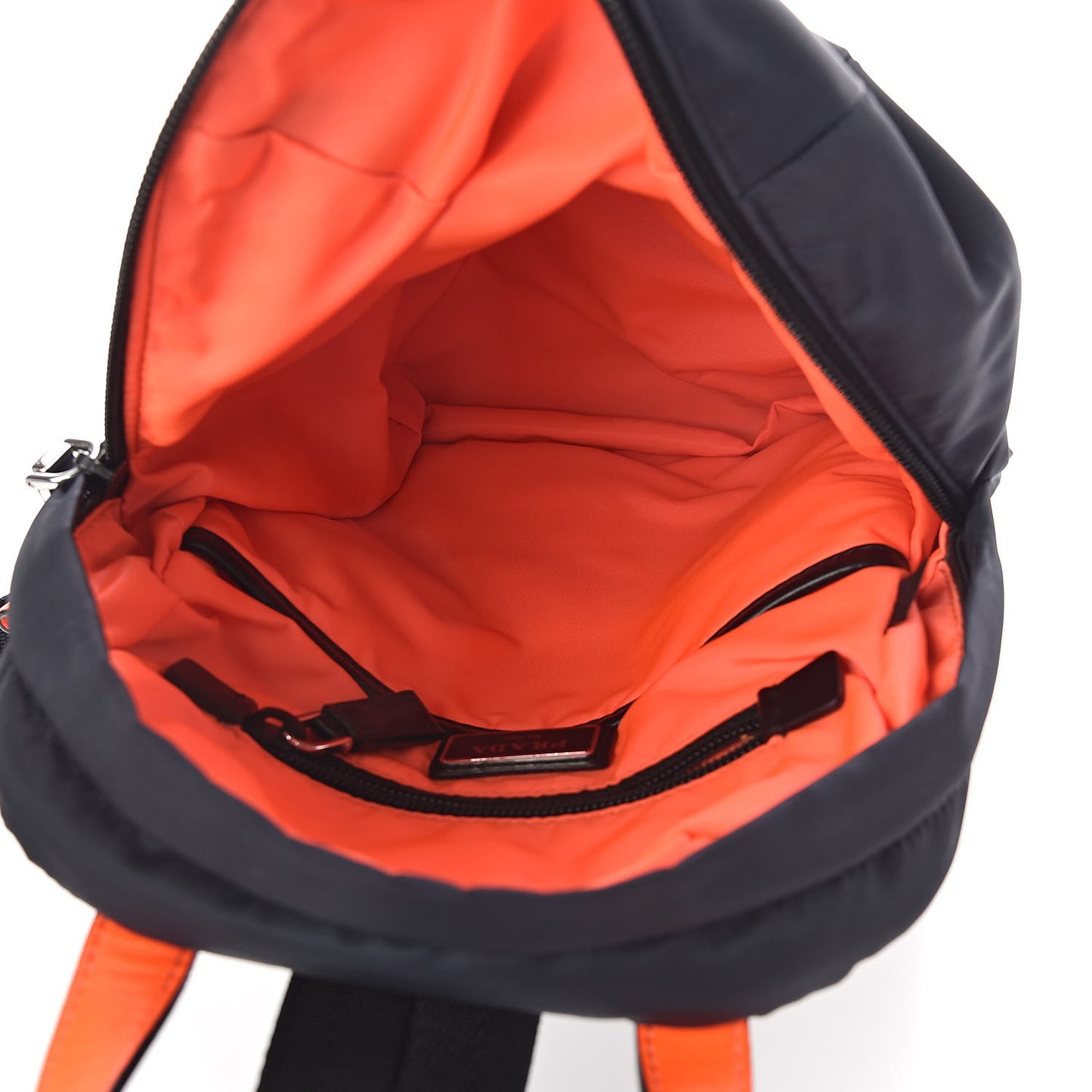Nylon Tessuto Sling Backpack Navy Orange
