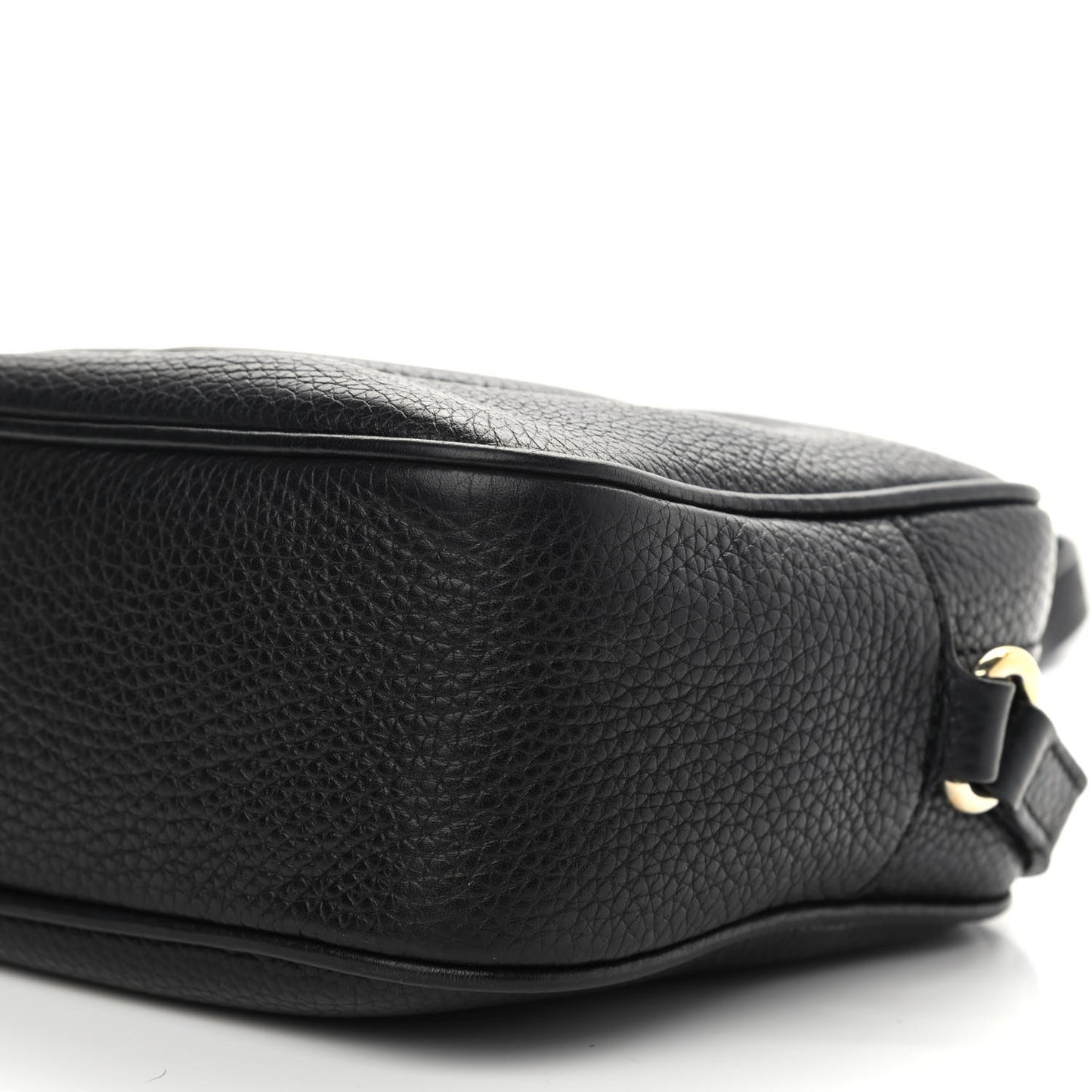 Pebbled Calfskin Small Soho Disco Bag Black