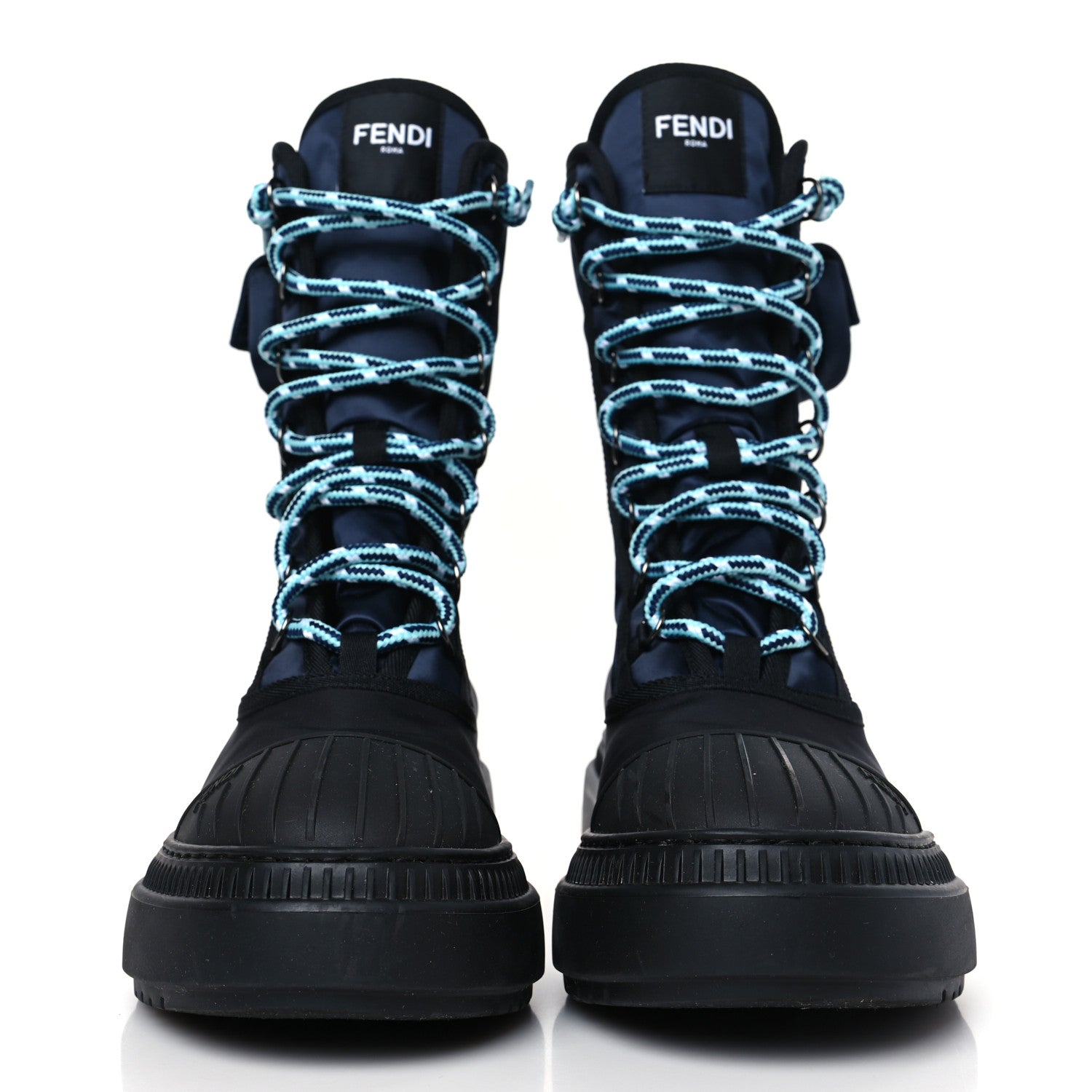 Fendi Nylon Domino 50mm Biker Boots 39 Eddie Black 2 of 8