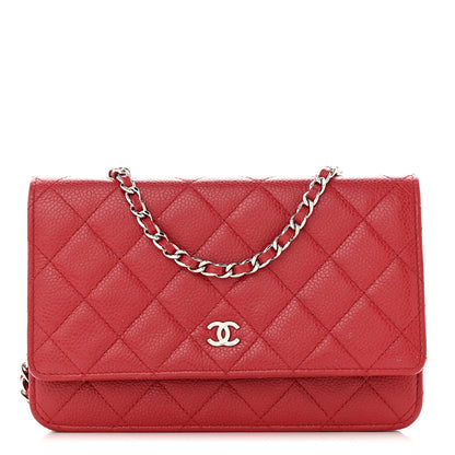 Chanel Caviar Quilted Wallet On Chain WOC Red 1 of 14
