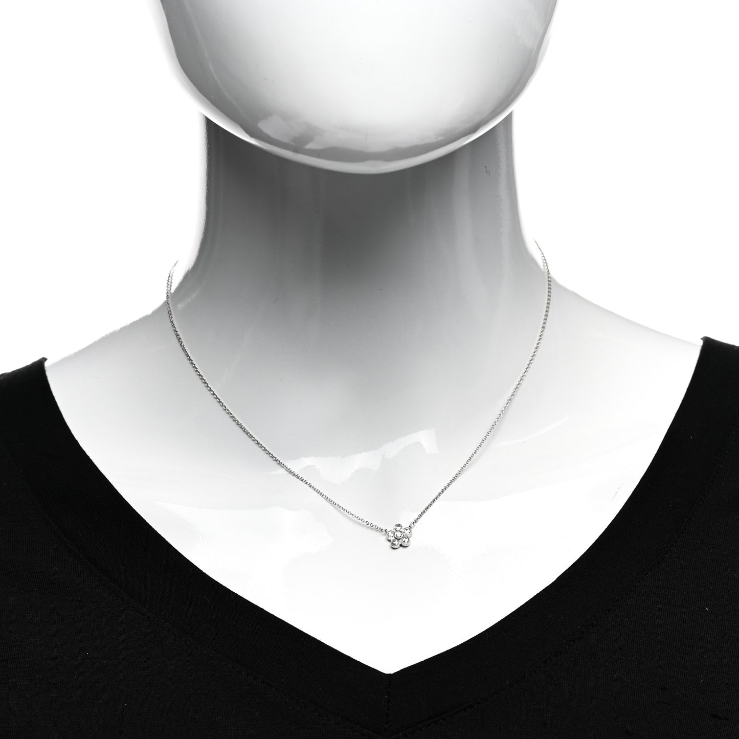 Platinum Diamond Small Enchant Flower Pendant Necklace