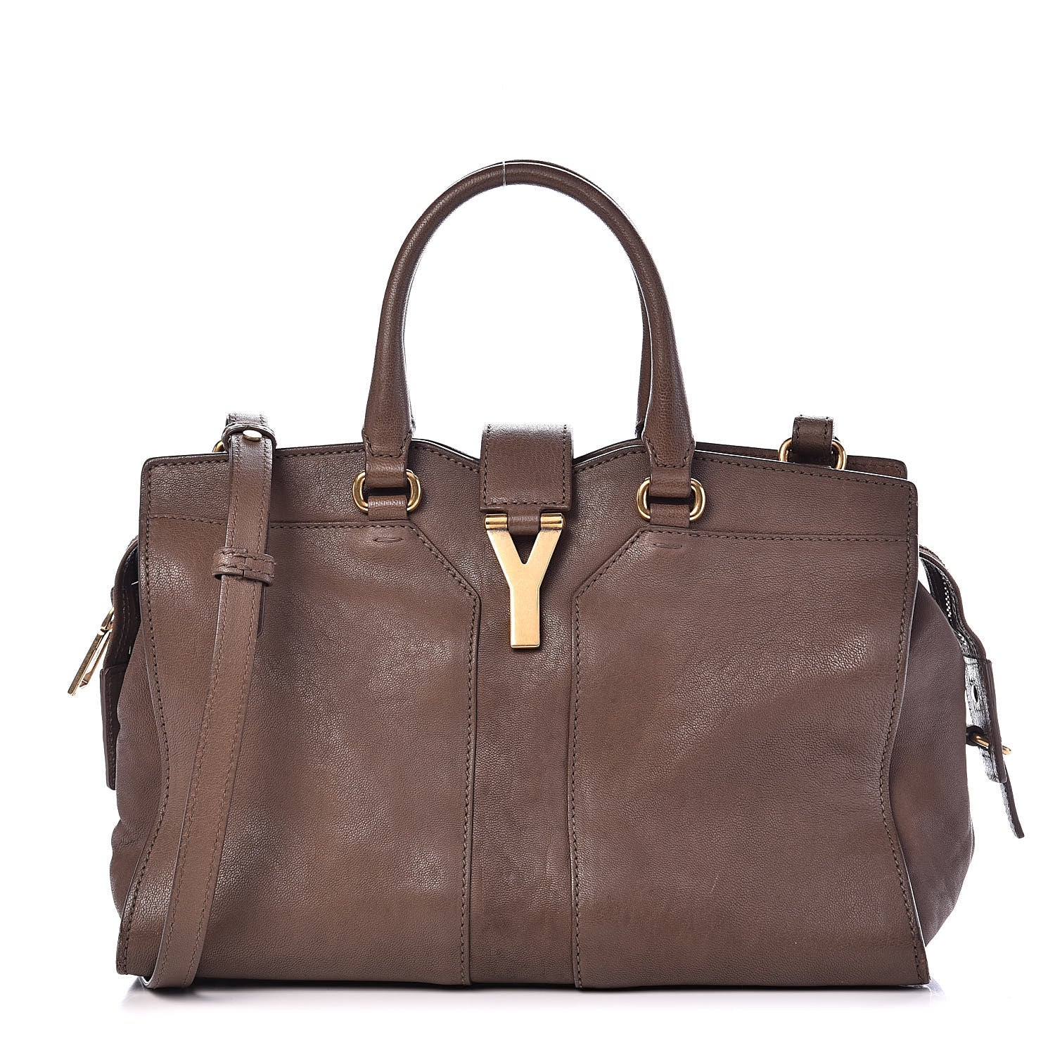 Saint Laurent Sheepskin Small Cabas ChYc Brown 1 of 17