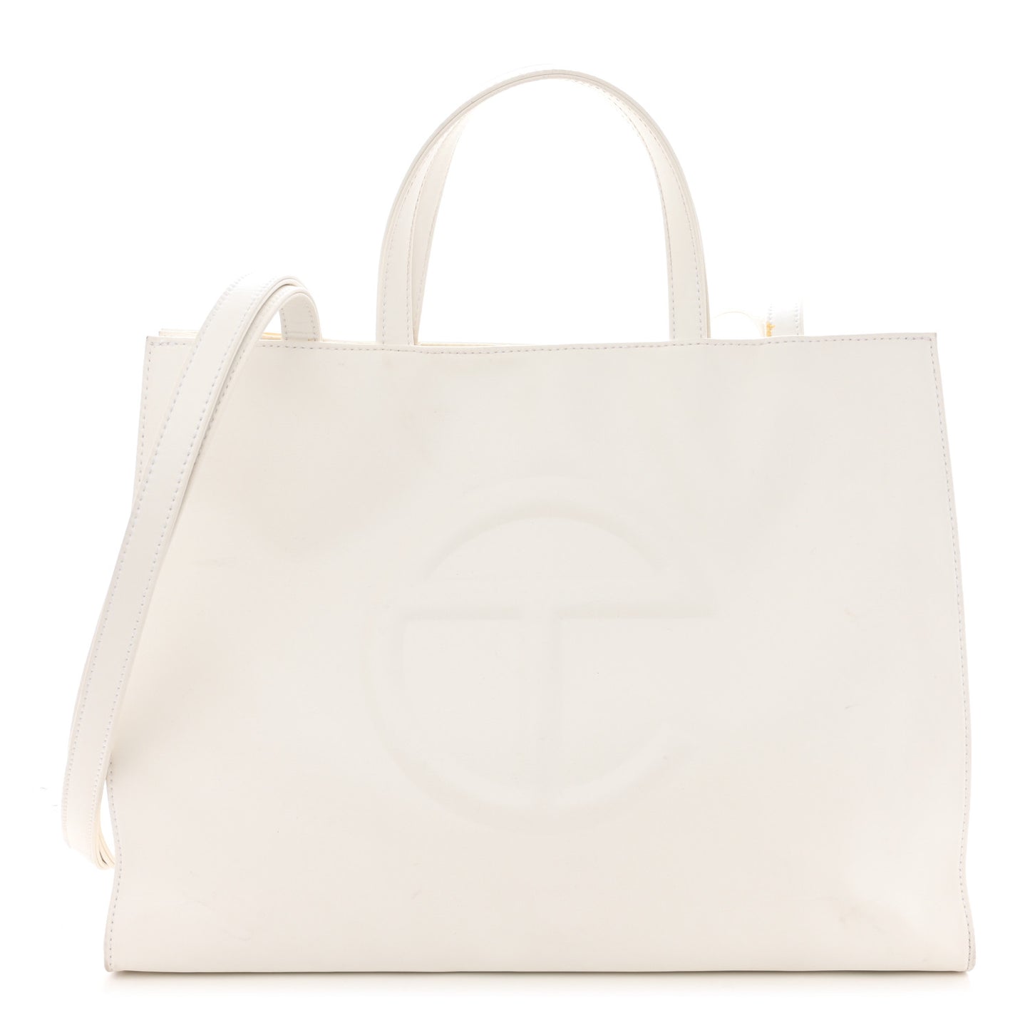 Vegan Leather Medium Shopping Bag White