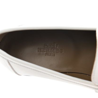 Hermes Calfskin Womens Royal Loafer 36 White 7 of 9