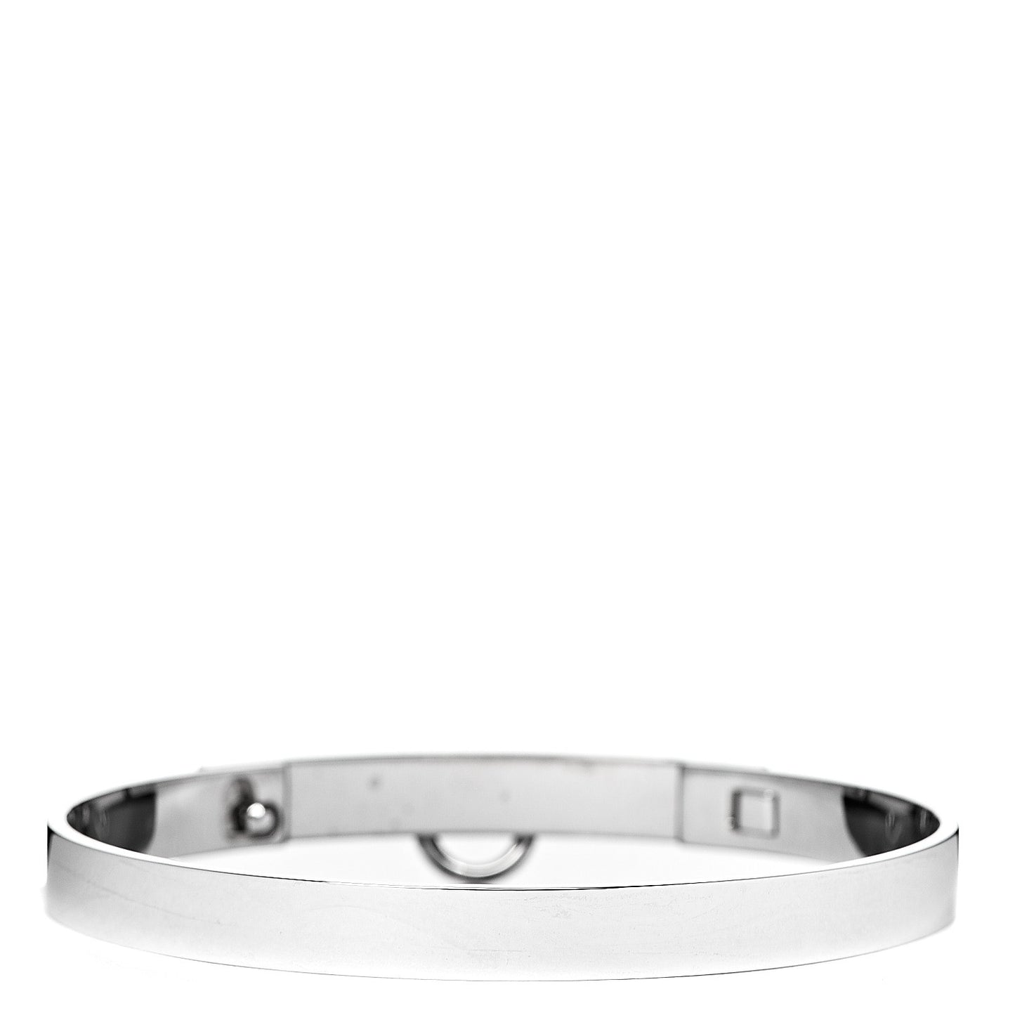 18K White Gold Pave Diamond PM Collier De Chien Bracelet ST