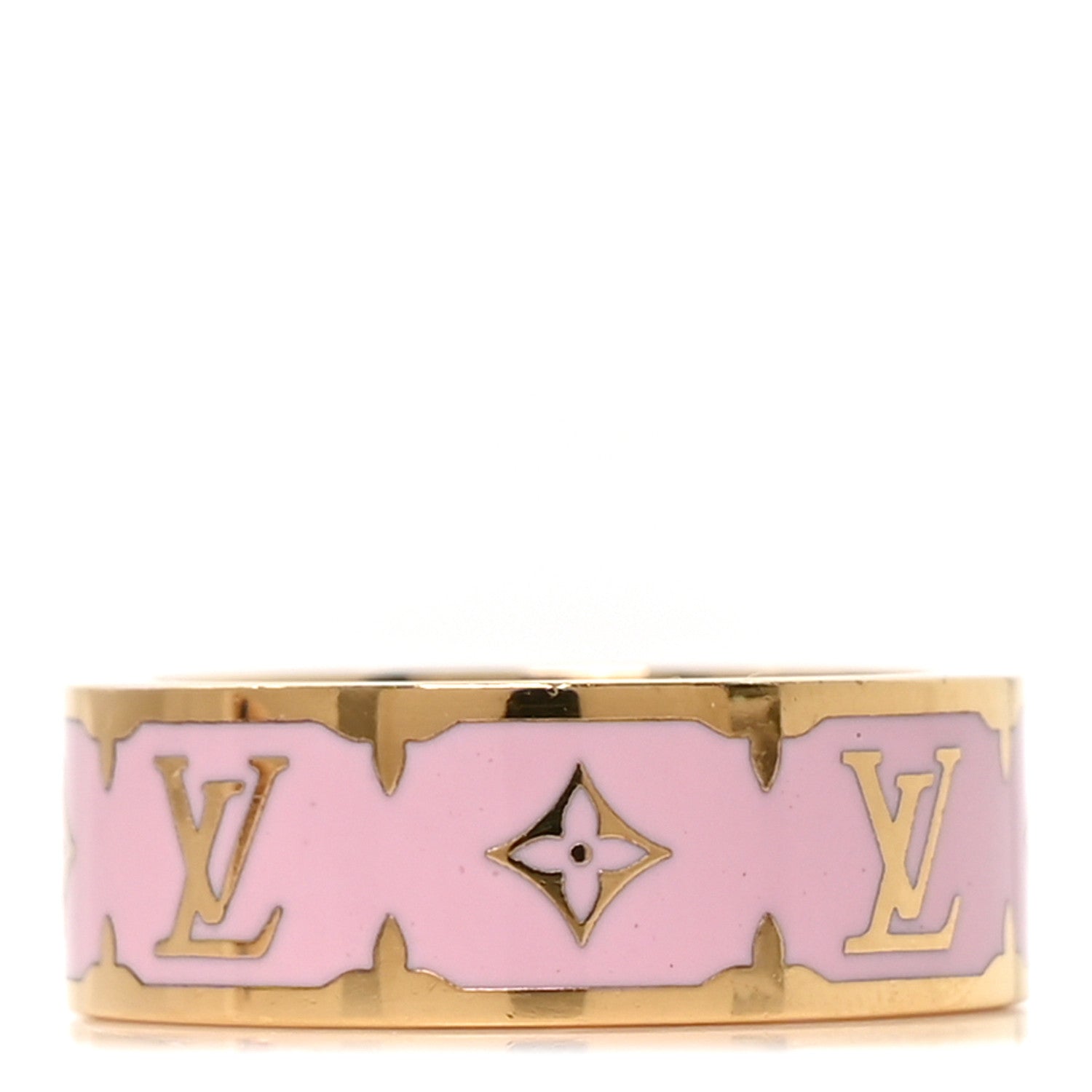 Louis Vuitton Enamel Nanogram Ring L 56 7.5 Pink 3 of 4