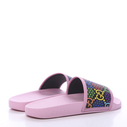 Gucci GG Supreme Monogram Psychedelic Slide Sandals 38 Black Multicolor Sugar Pink 4 of 8