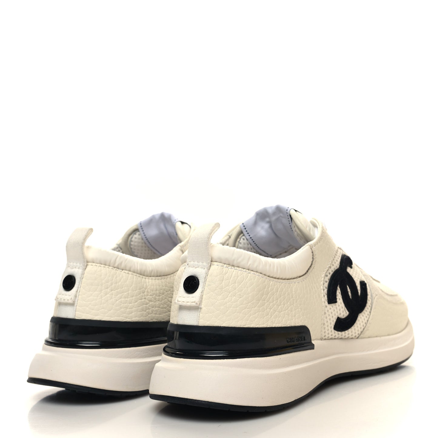 Calfskin Mesh Lycra Suede Womens Logo Sneakers 40 White