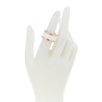 Bulgari 18K Rose Gold White Ceramic B.Zero1 Four-Band Ring 53 6.25 2 of 4