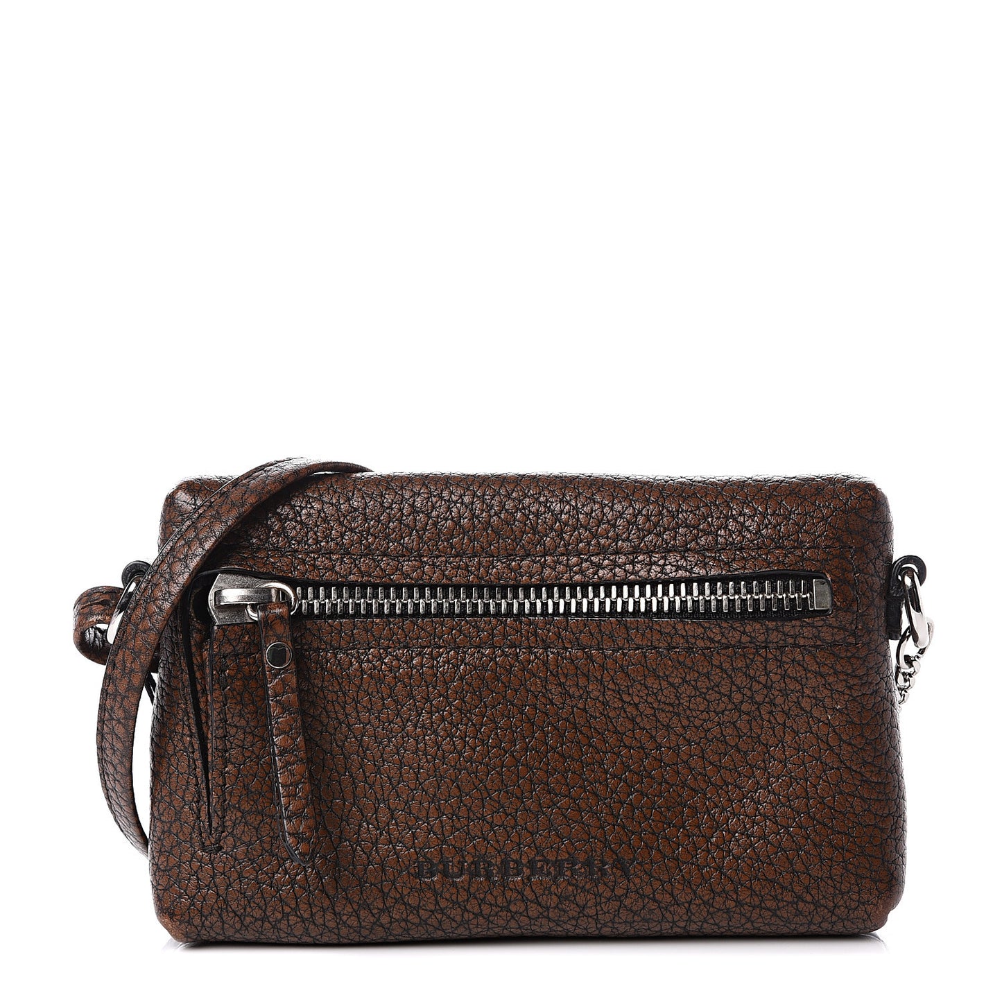 Grainy Calfskin Mini Rossett Bodybrit Biker Crossbody Saddle Brown