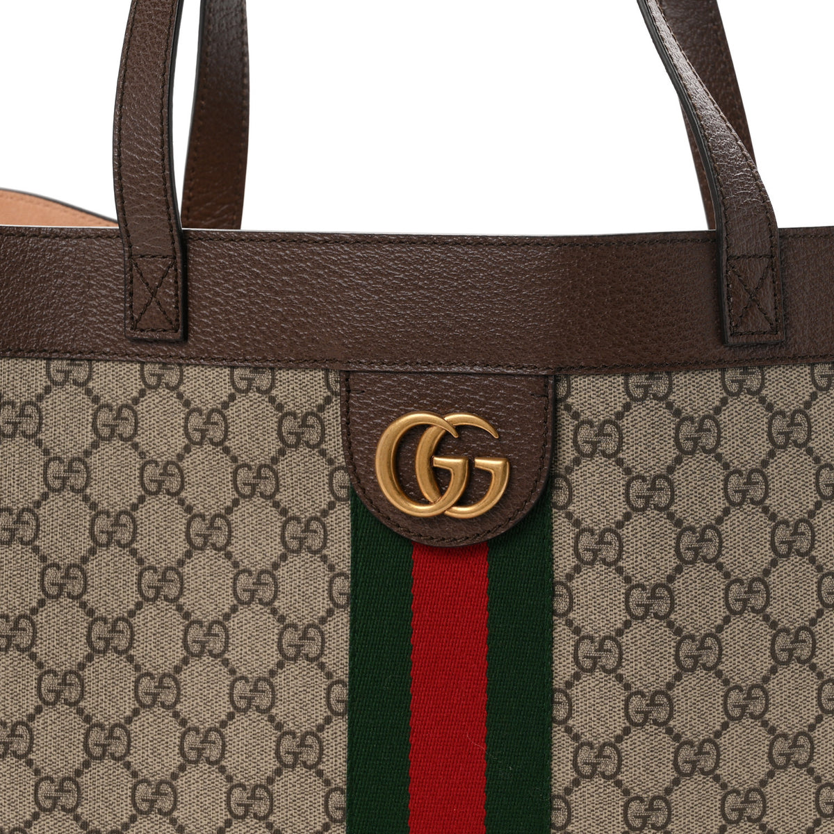 Gucci GG Supreme Monogram Web Ophidia Tote Brown 9 of 11