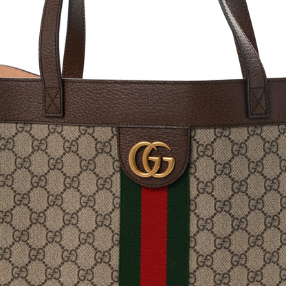 Gucci GG Supreme Monogram Web Ophidia Tote Brown 9 of 11