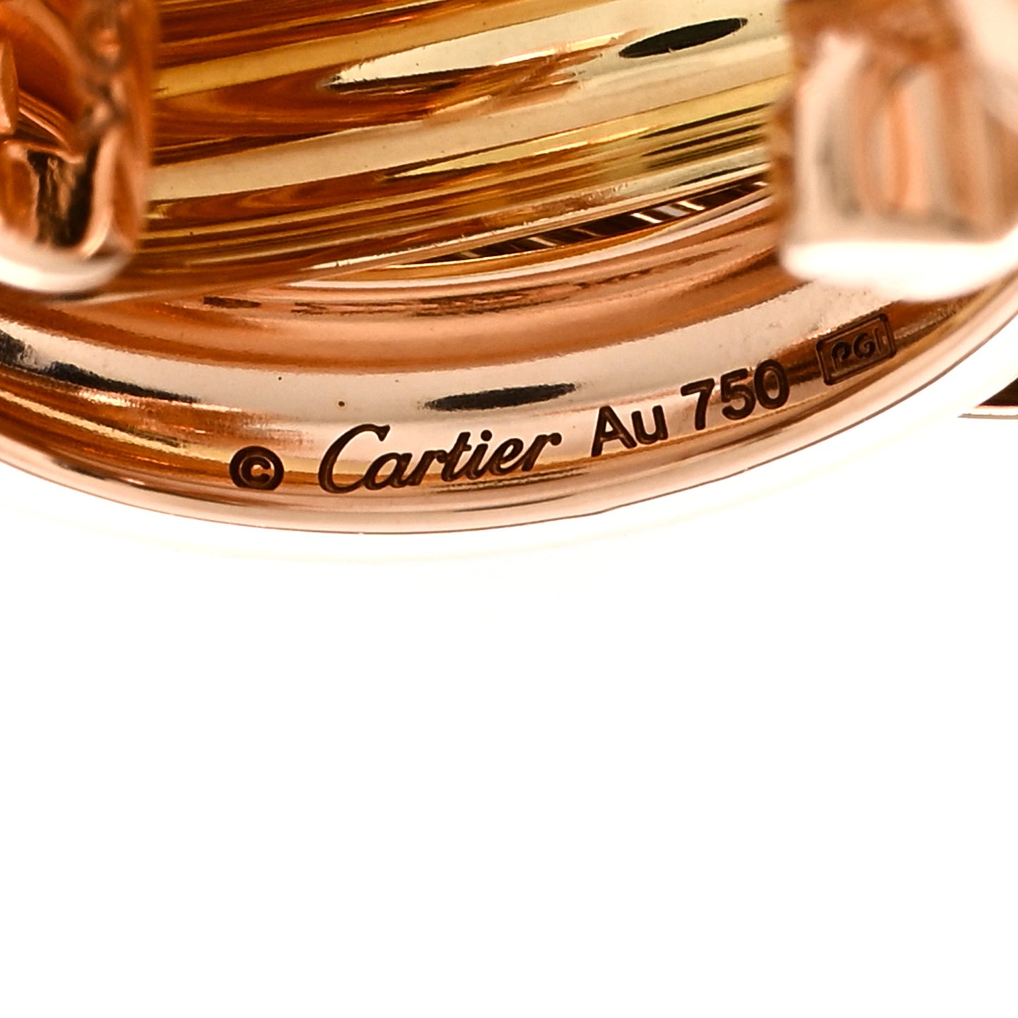 18K Pink Yellow White Gold Classic Trinity Hoop Earrings