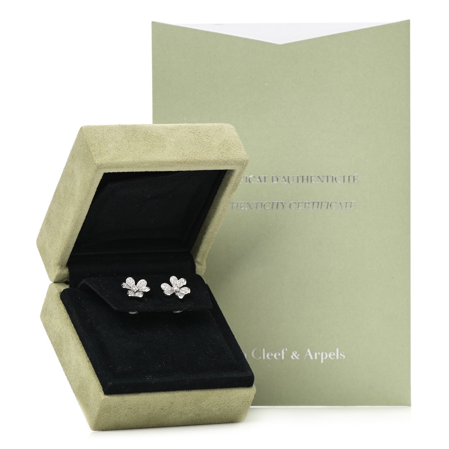 18K White Gold Diamond Mini Frivole Pave Earrings