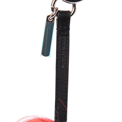 Fendi Fox Mink Goat Fur Nappa Karlito Bag Charm Black Foresta Rosso 3 of 4