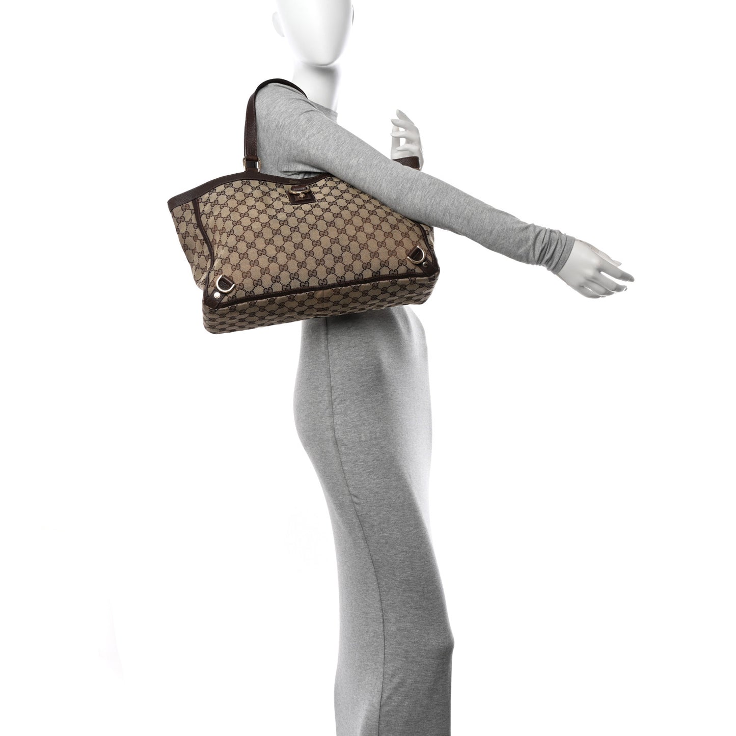 Monogram Large Abbey Tote Dark Brown