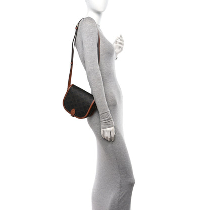 Celine Triomphe Canvas Medium Folco Bag Tan 2 of 11