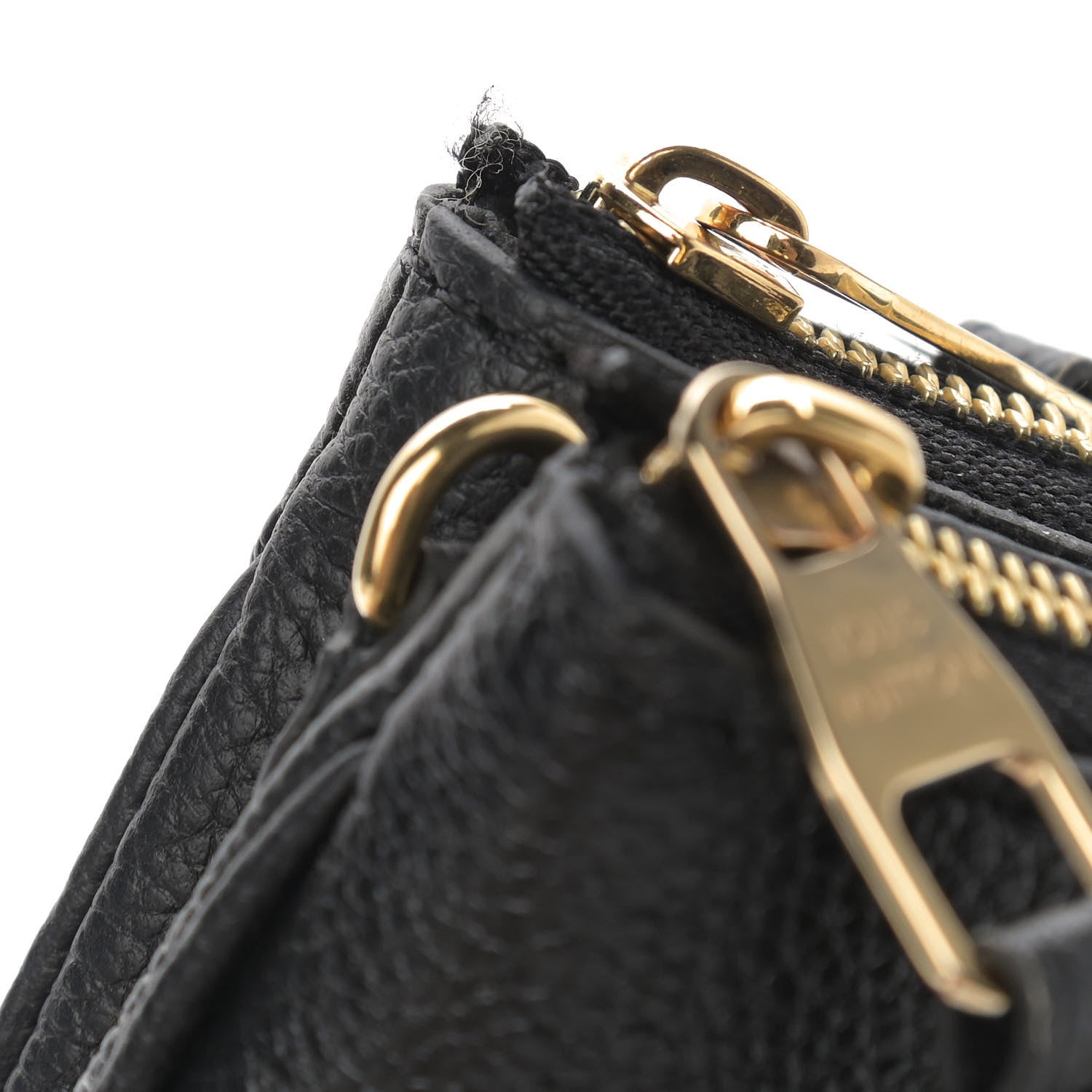 Louis Vuitton Empreinte Monogram Giant Double Zip Pochette Black Cream 9 of 13