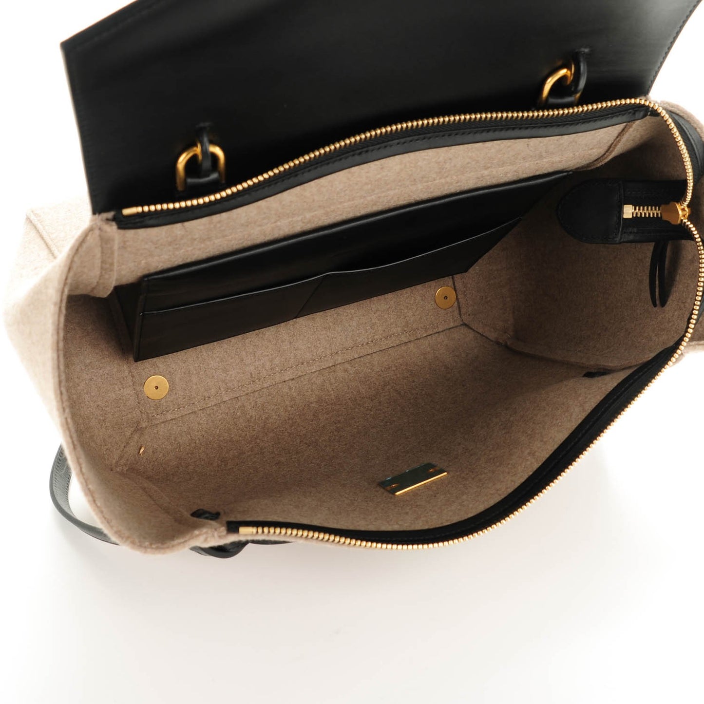 Felt Smooth Calfskin Mini Belt Bag Beige