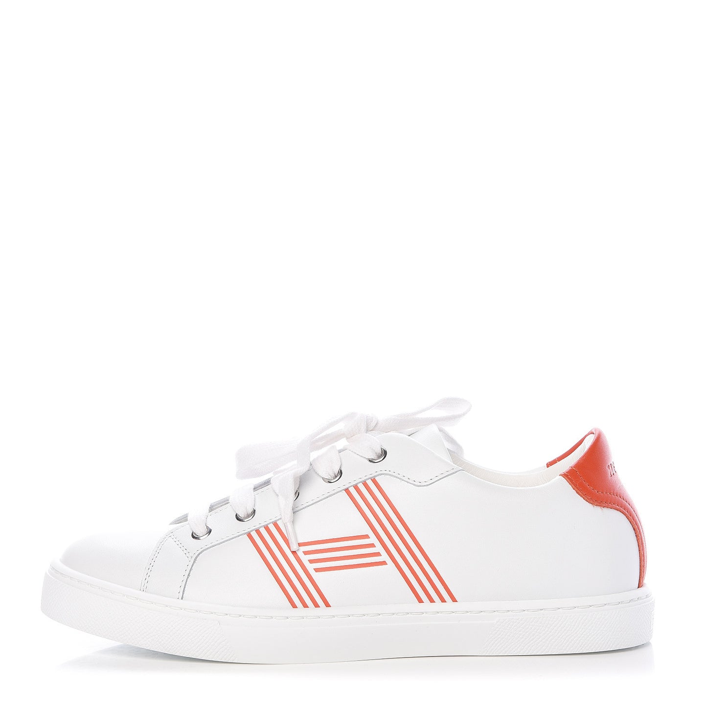 Calfskin Womens Advantage Sneakers 38 White Orange