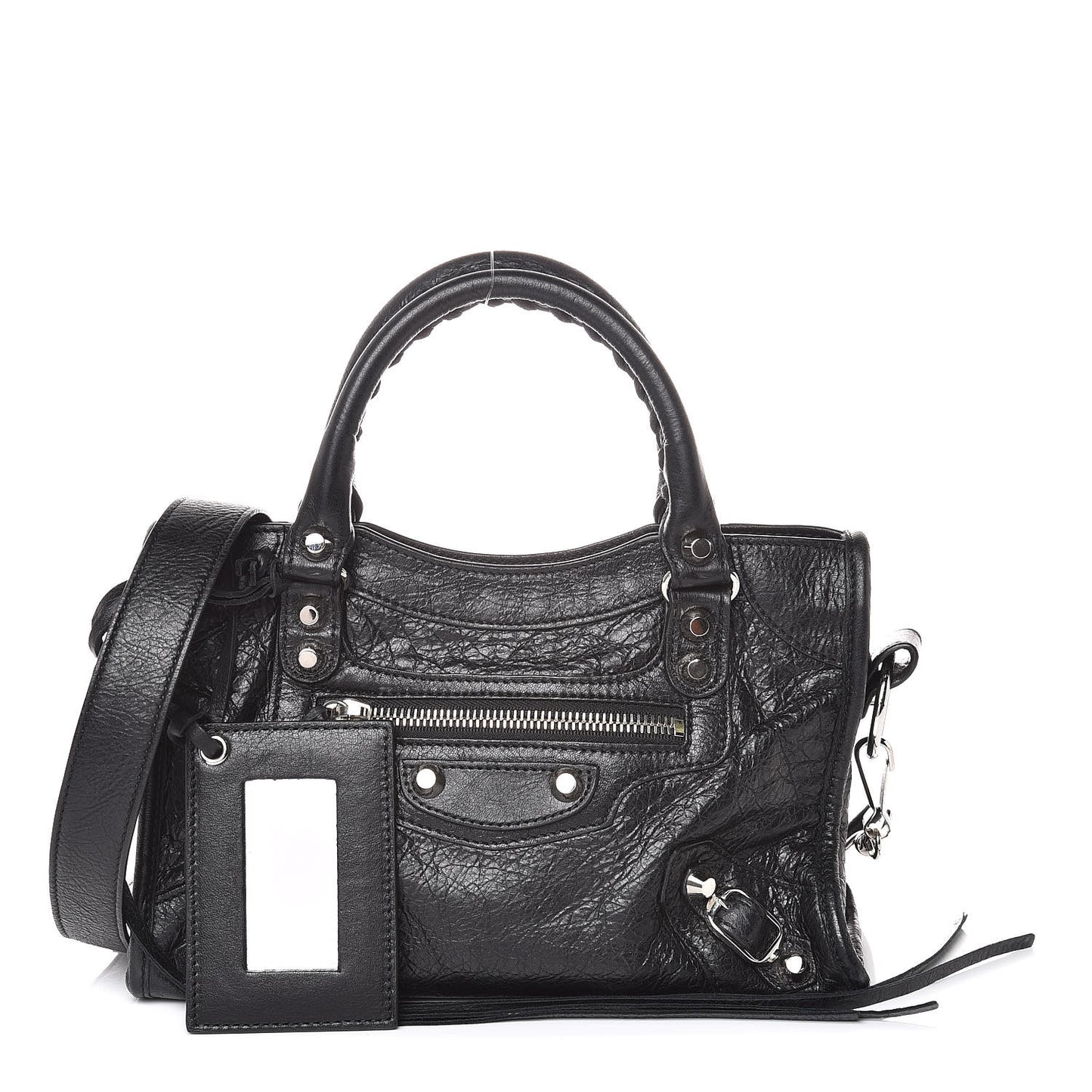 Agneau Classic Silver Hardware Mini City Black