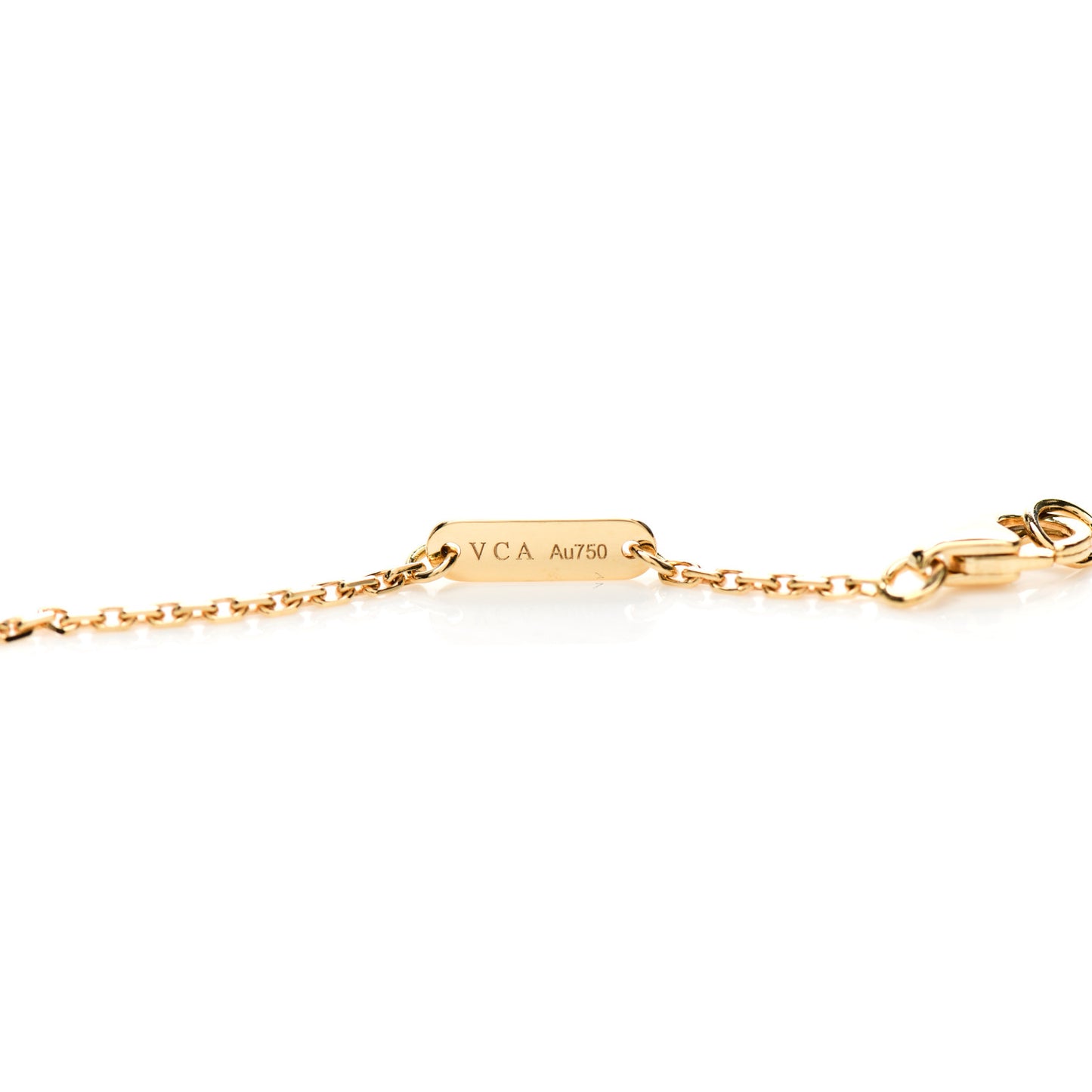 18K Yellow Gold Black Onyx Vintage Alhambra Pendant Necklace