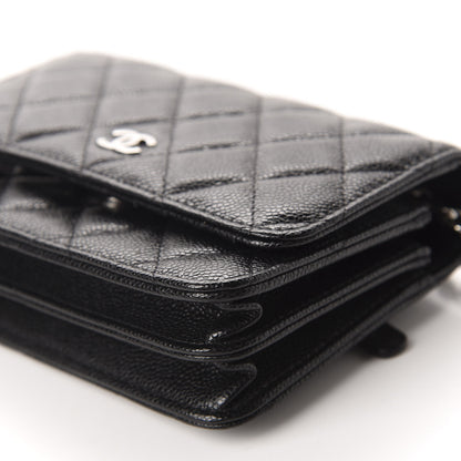 Chanel Caviar Quilted Mini Wallet On Chain WOC Black 7 of 11