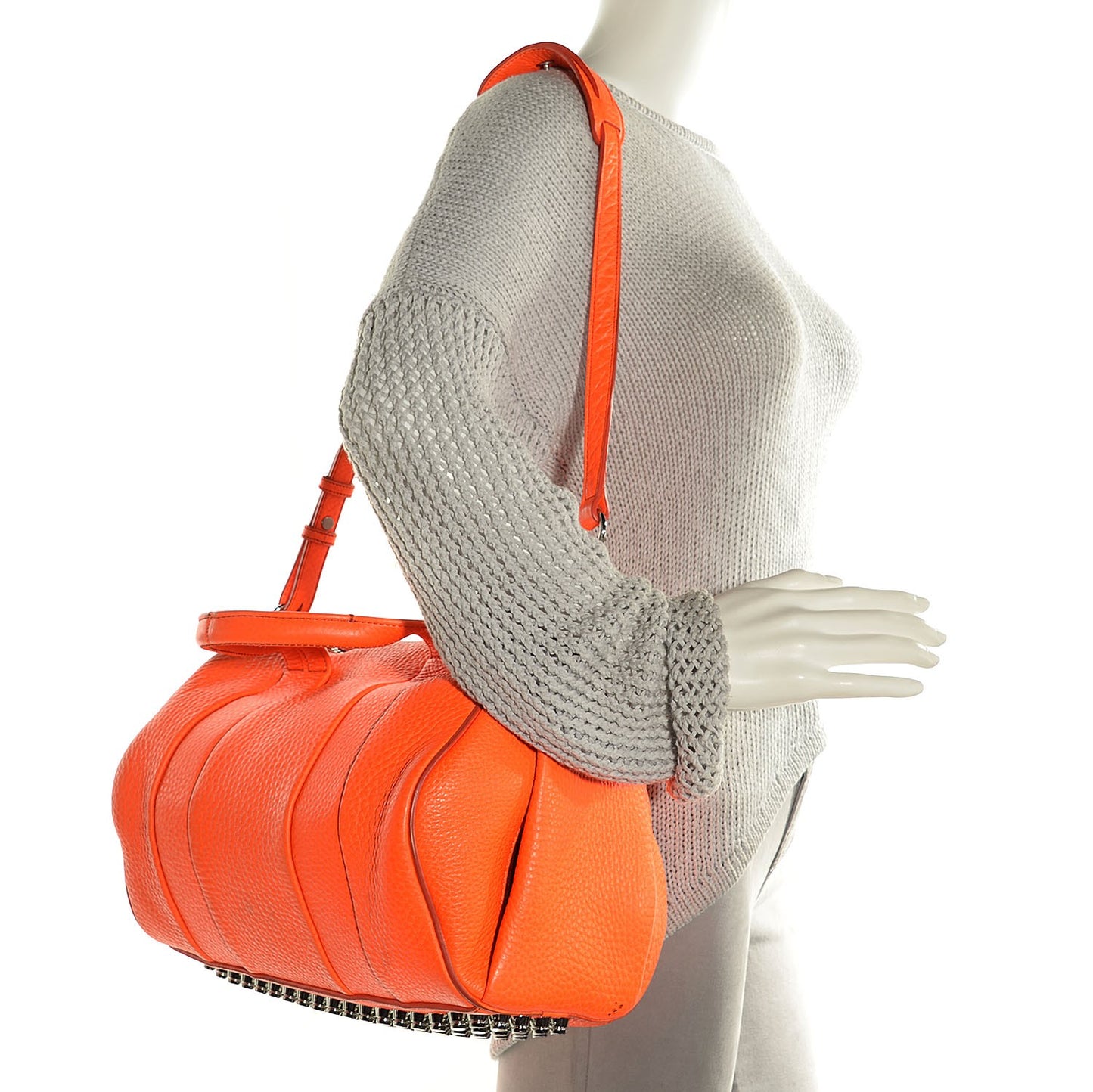 Pebbled Lambskin Rocco Flame Rhodium Hardware