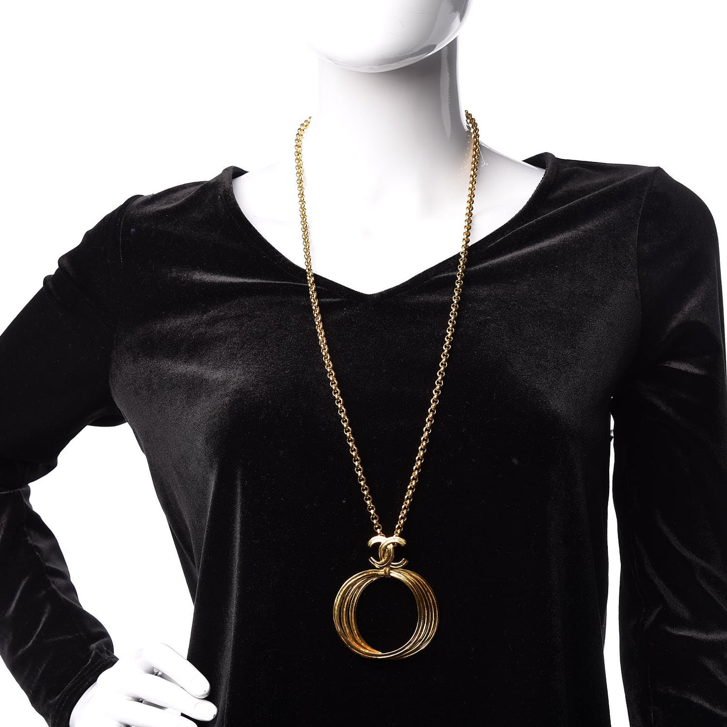 Chain CC Long Necklace Gold