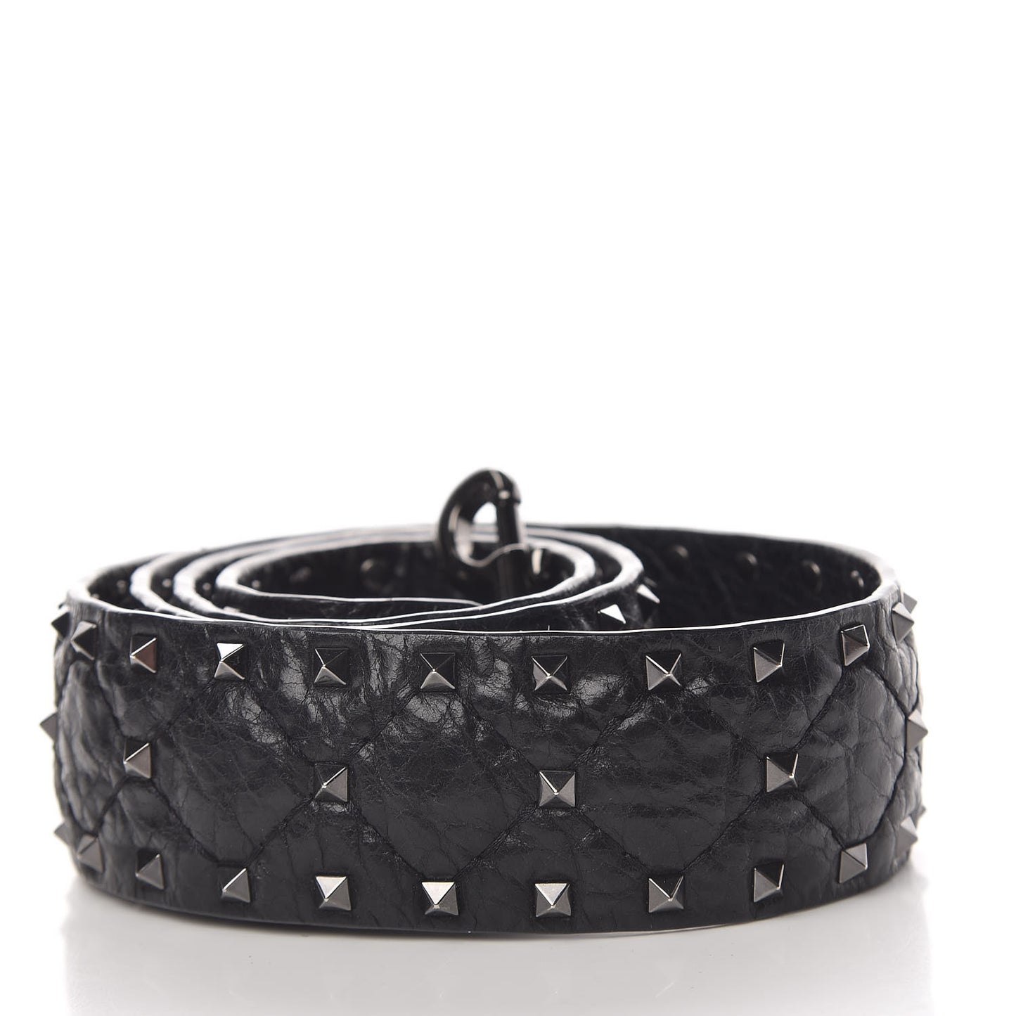 Lambskin Rockstud Spike Shoulder Strap Black