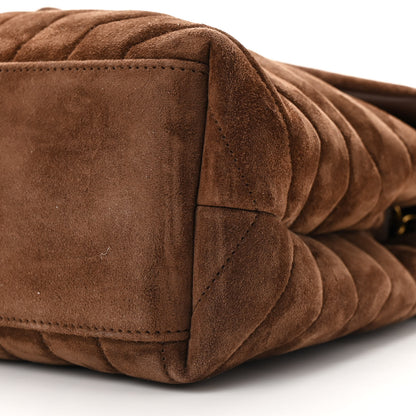 Saint Laurent Suede Y Quilted Monogram Medium Loulou Chain Satchel Bark Brown 11 of 11