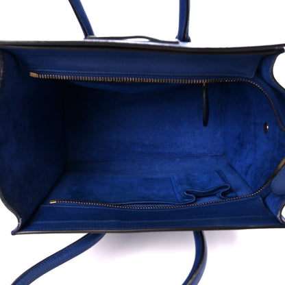 Celine Drummed Calfskin Micro Luggage Indigo 5 of 10