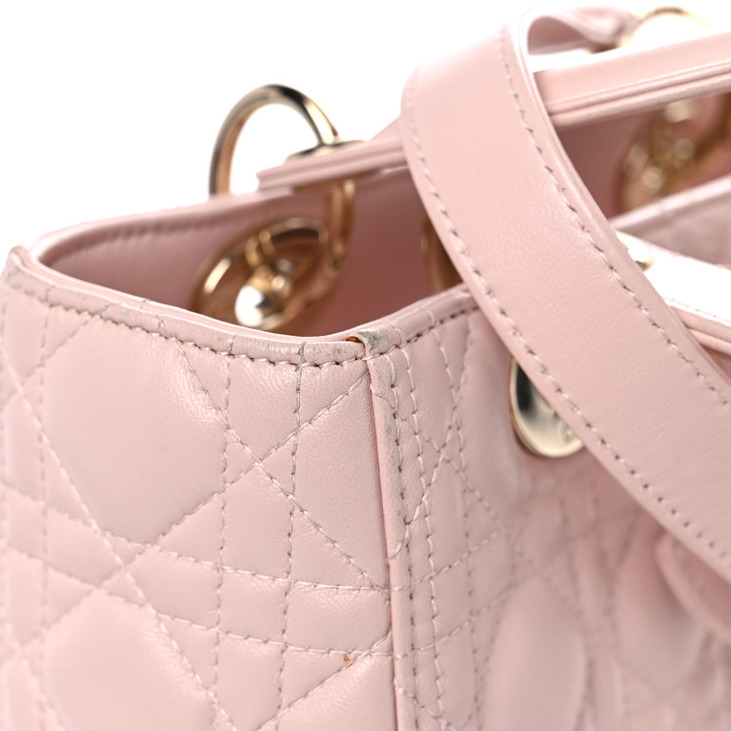 Christian Dior Lambskin Cannage Medium Lady Dior Light Pink 12 of 15