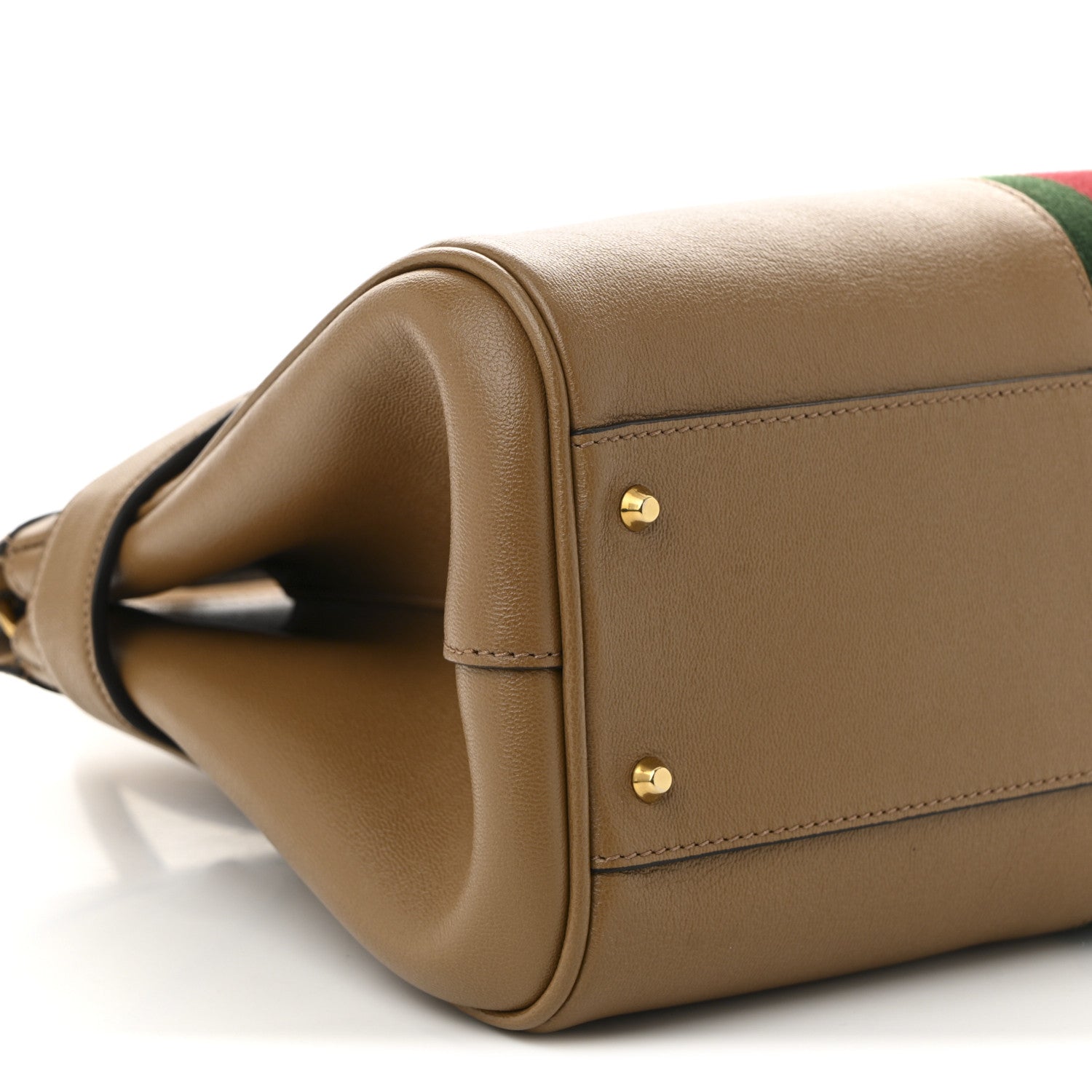 Gucci New Sakai Calfskin Lux Web Medium Dahlia Top Handle Shoulder Bag Quarz Beige 9 of 10
