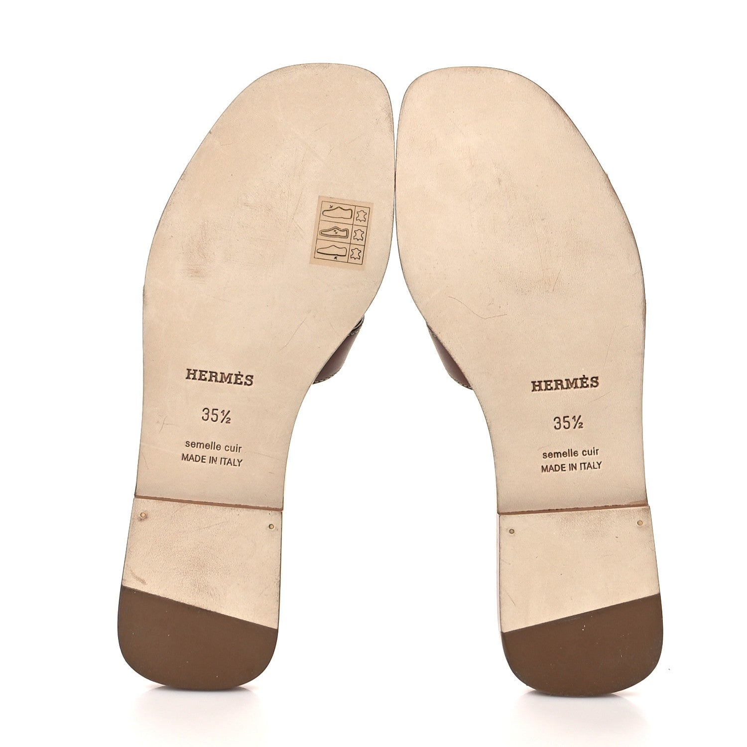 Hermes Box Calfskin Oran Sandals 35.5 Gold 5 of 8