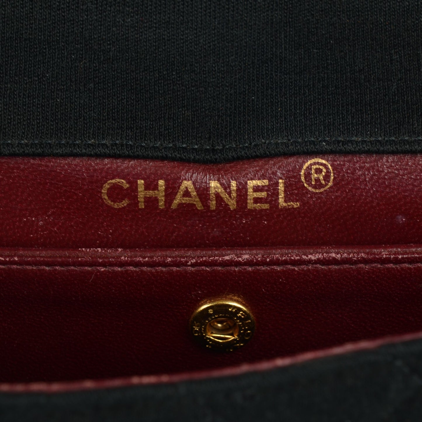 Lambskin Jersey Quilted Small Flap Black