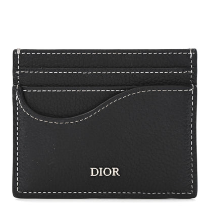 Christian Dior Grained Calfskin Saddle Card Holder Black 1 of 7