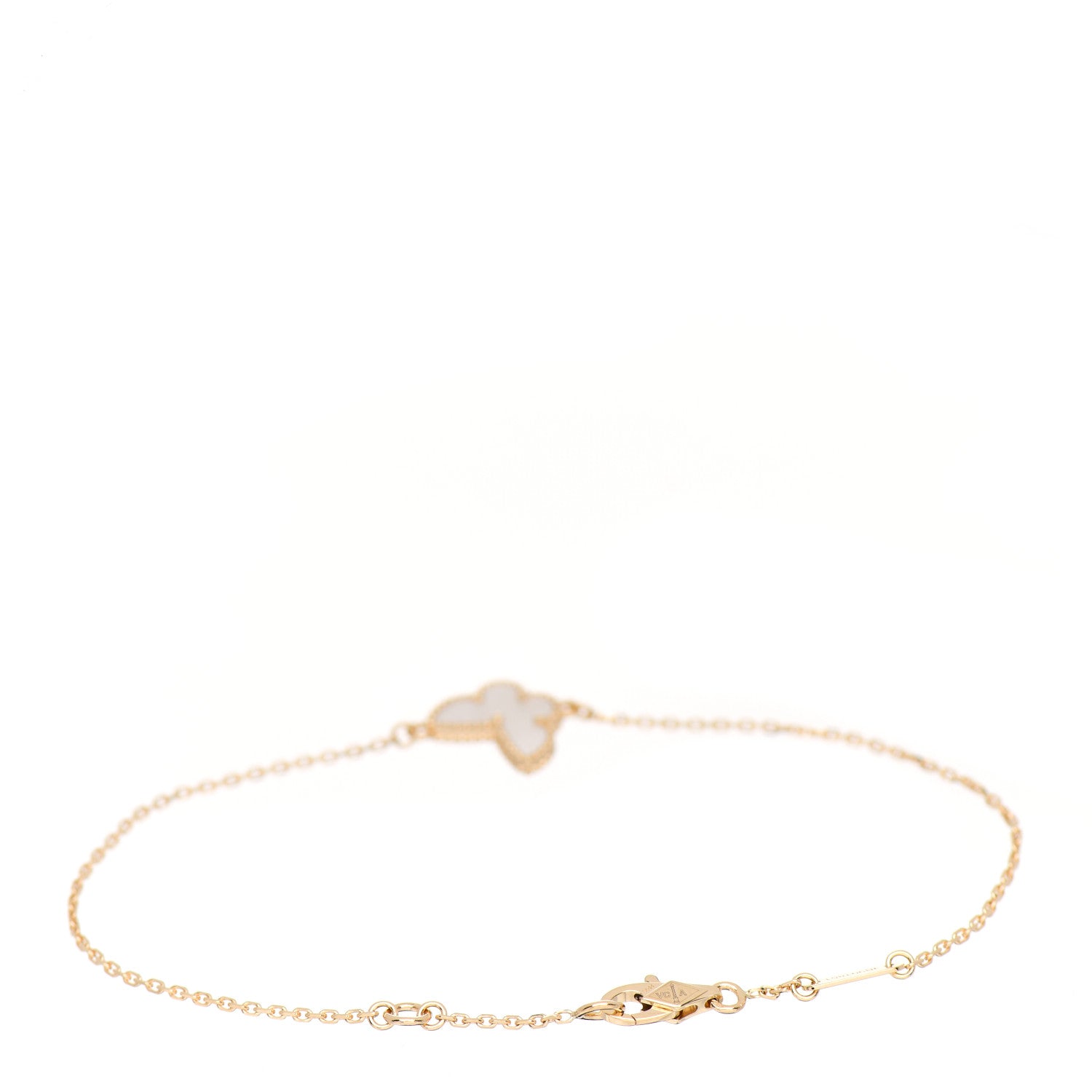 Van Cleef & Arpels 18K Yellow Gold Mother of Pearl Sweet Alhambra Butterfly Bracelet 3 of 5