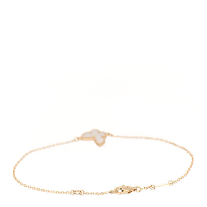 Van Cleef & Arpels 18K Yellow Gold Mother of Pearl Sweet Alhambra Butterfly Bracelet 3 of 5