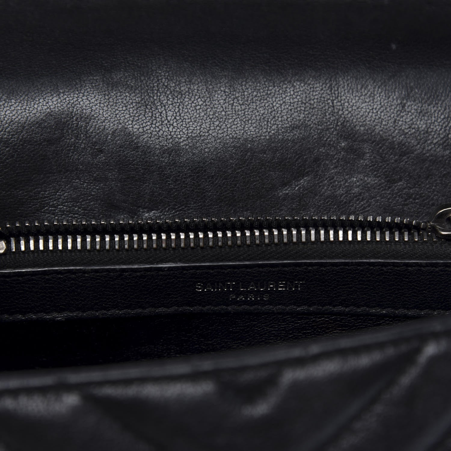 Saint Laurent Sheepskin Matelasse Chevron Monogram Medium College Bag Black 10 of 13