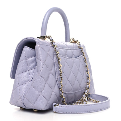 Chanel Caviar Quilted Mini Coco Handle Flap Light Purple 3 of 10