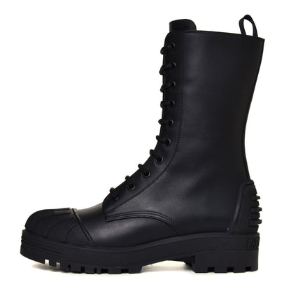 Christian Dior Calfskin Rubber Dioriron Boots 38 Black 1 of 12