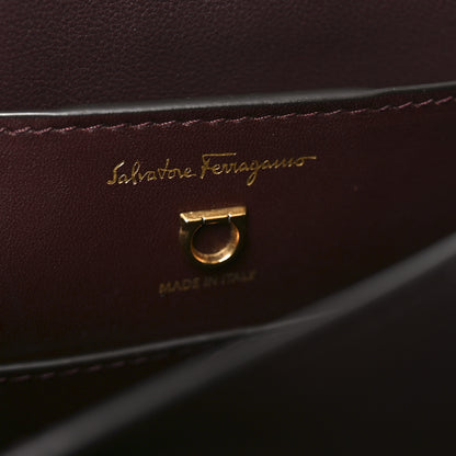 Salvatore Ferragamo Calfskin Canvas Margot Top Handle Satchel Burgundy 6 of 9
