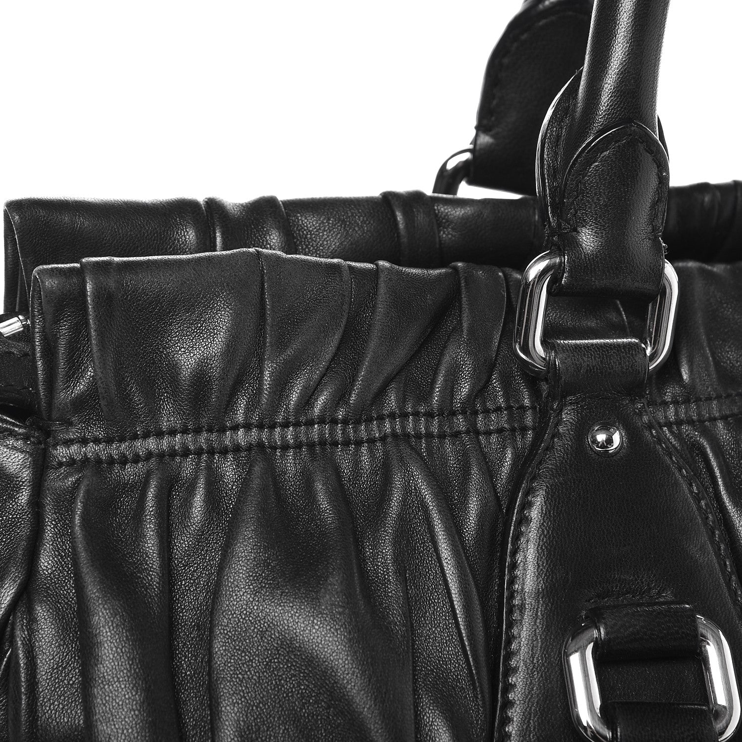 Prada Nappa Gaufre Satchel Black 11 of 23